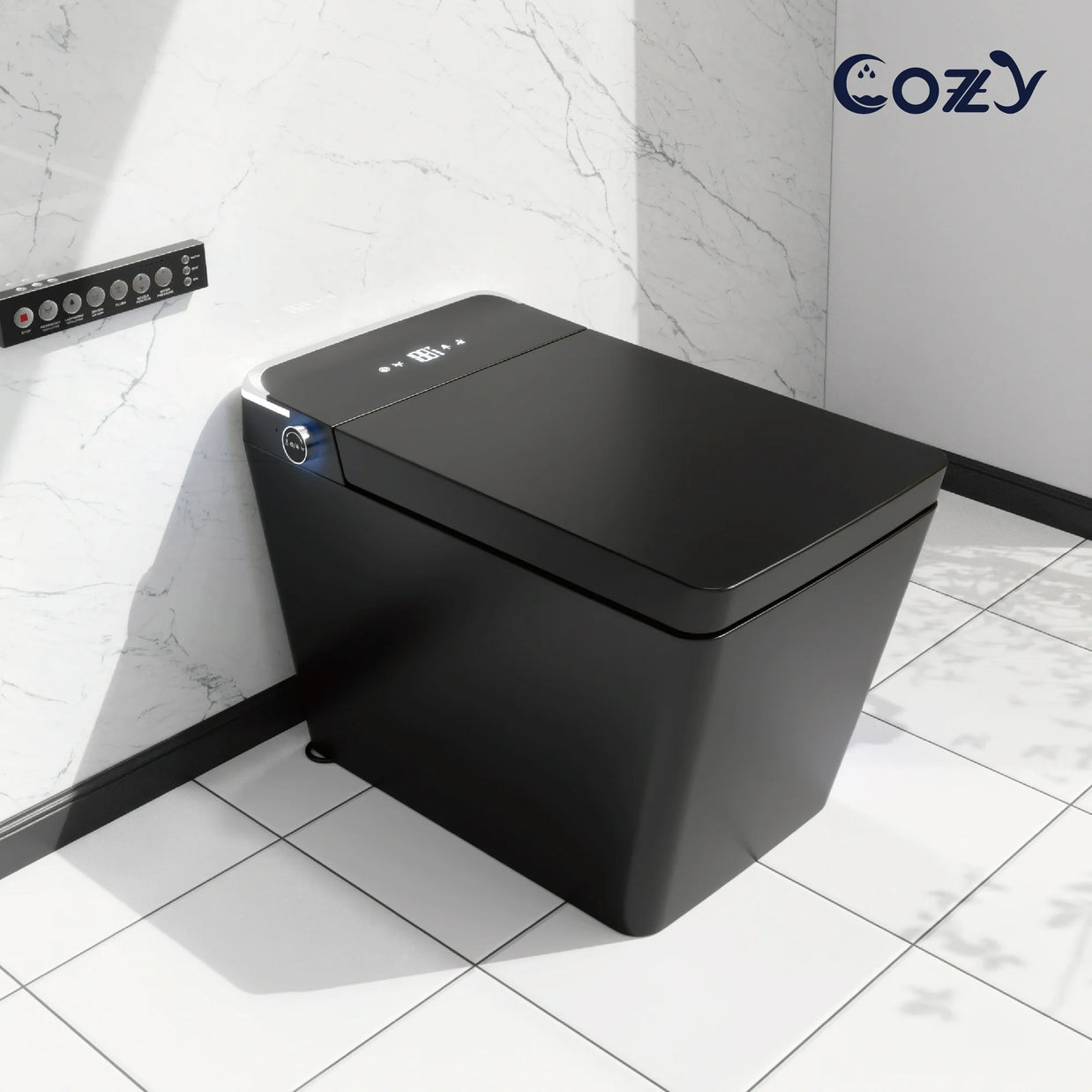 COZY Square Smart Toilet | Foot Sensor, Auto Flush, Tankless & Instant Heat | STBL06-1