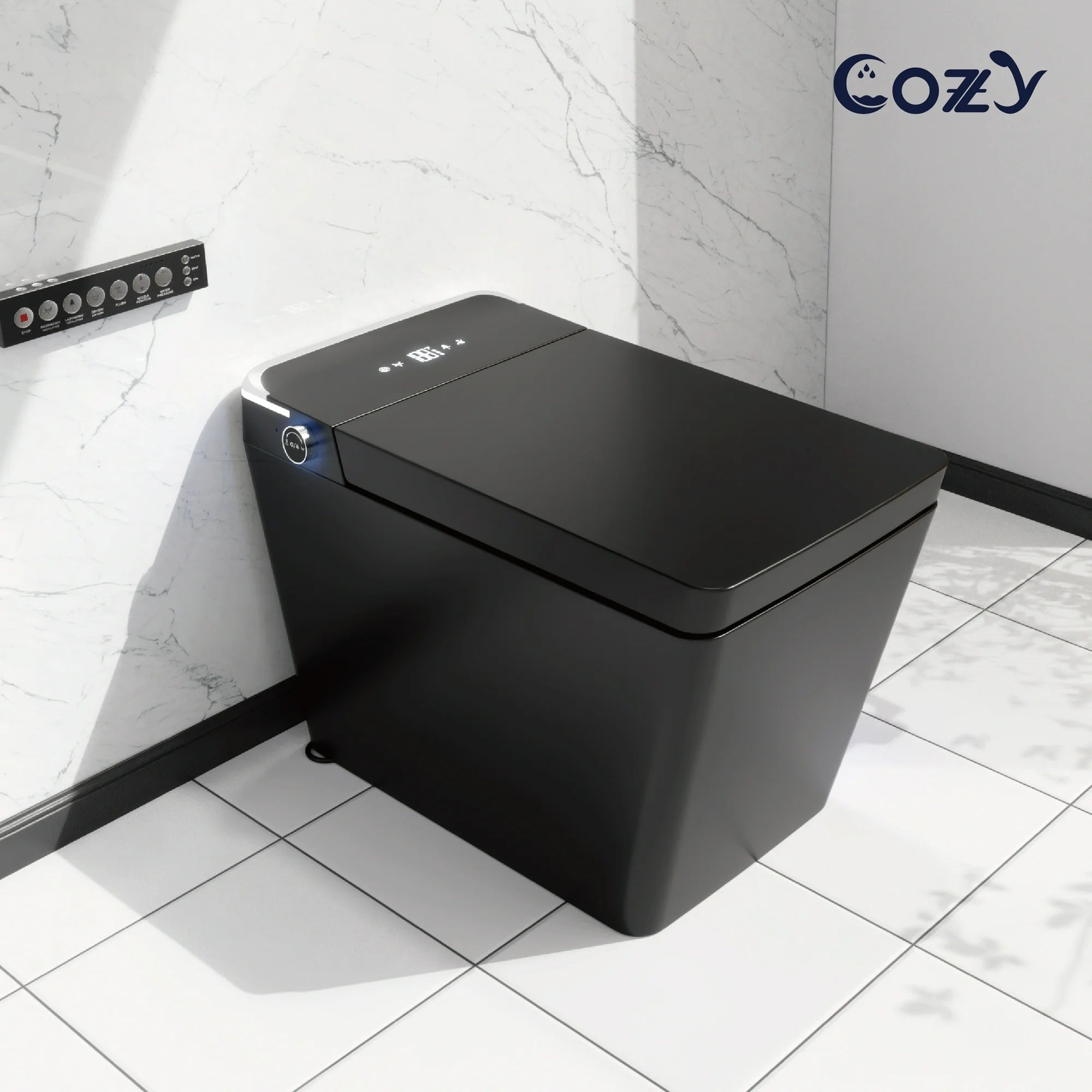 COZY Square Smart Toilet | Foot Sensor, Auto Flush, Tankless & Instant Heat | STBL06-1