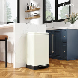 14.5 Gallon Stainless Steel Step Trash Can with Soft-Close Lid