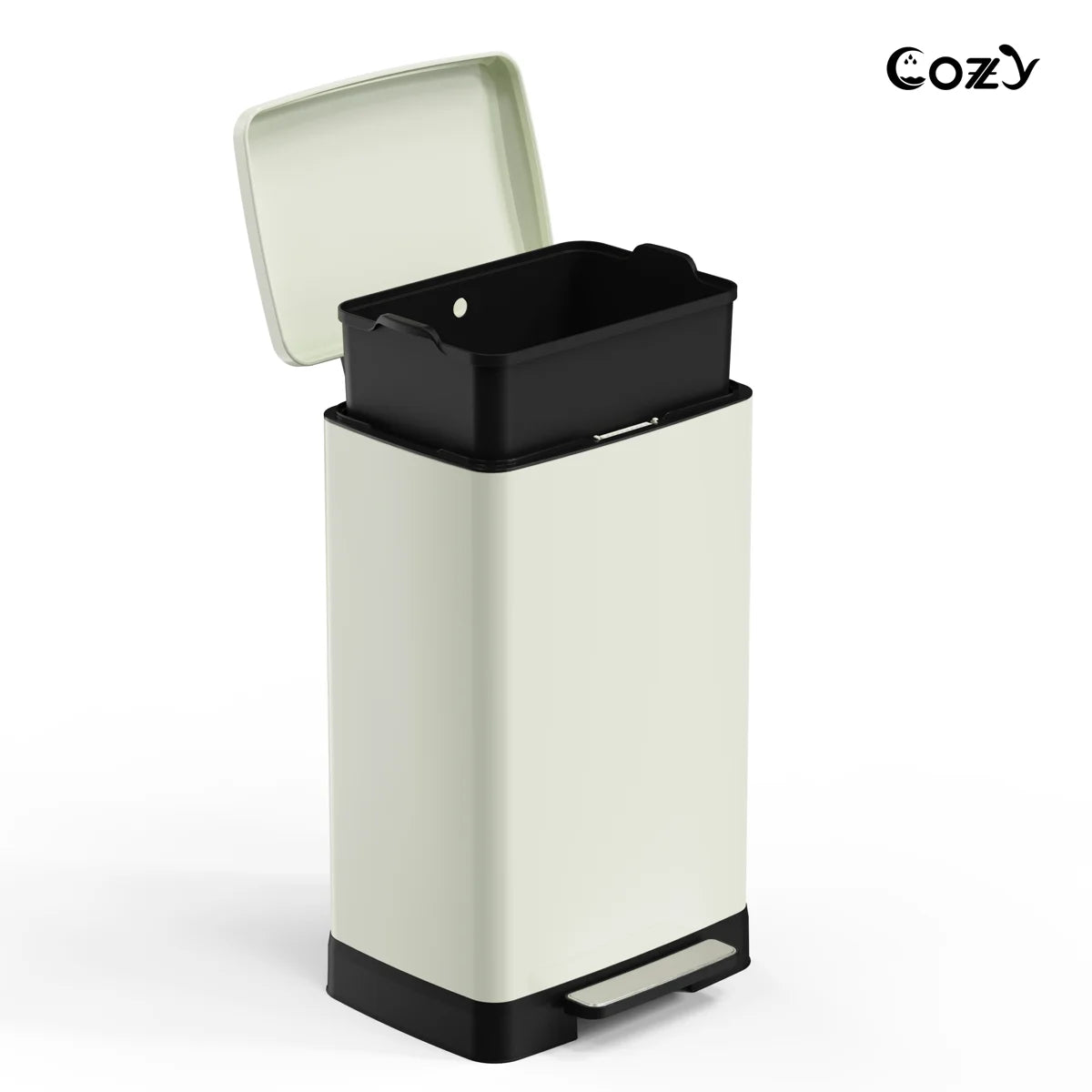 14.5 Gallon Stainless Steel Step Trash Can with Soft-Close Lid