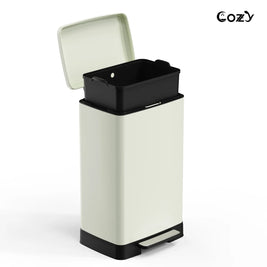14.5 Gallon Stainless Steel Step Trash Can with Soft-Close Lid