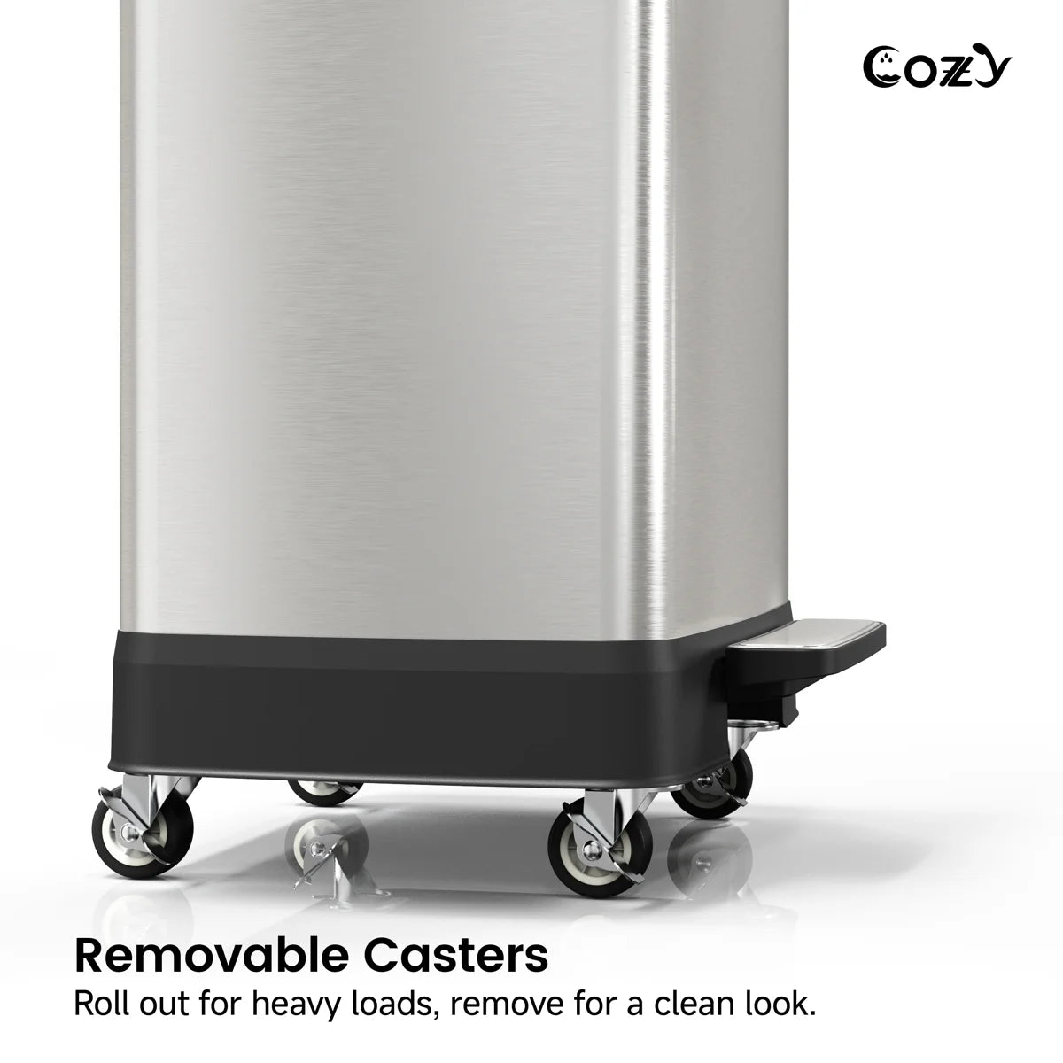 14.5 Gallon Stainless Steel Step Trash Can with Soft-Close Lid