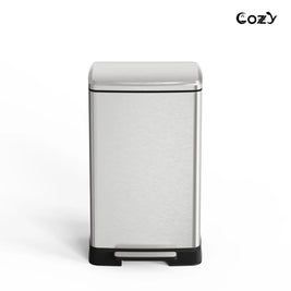 14.5 Gallon Stainless Steel Step Trash Can with Soft-Close Lid
