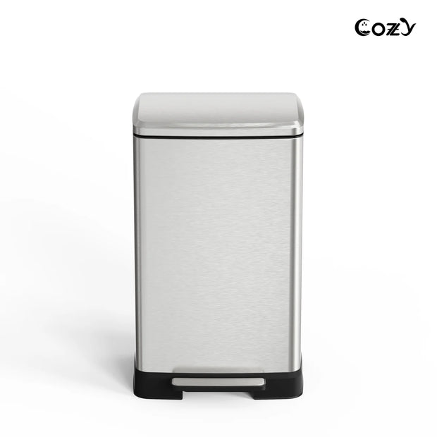 14.5 Gallon Stainless Steel Step Trash Can with Soft-Close Lid