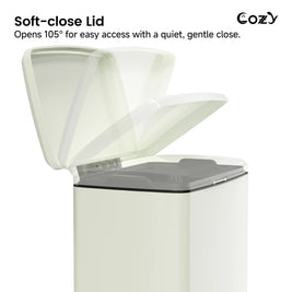 14.5 Gallon Stainless Steel Step Trash Can with Soft-Close Lid