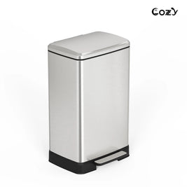 14.5 Gallon Stainless Steel Step Trash Can with Soft-Close Lid