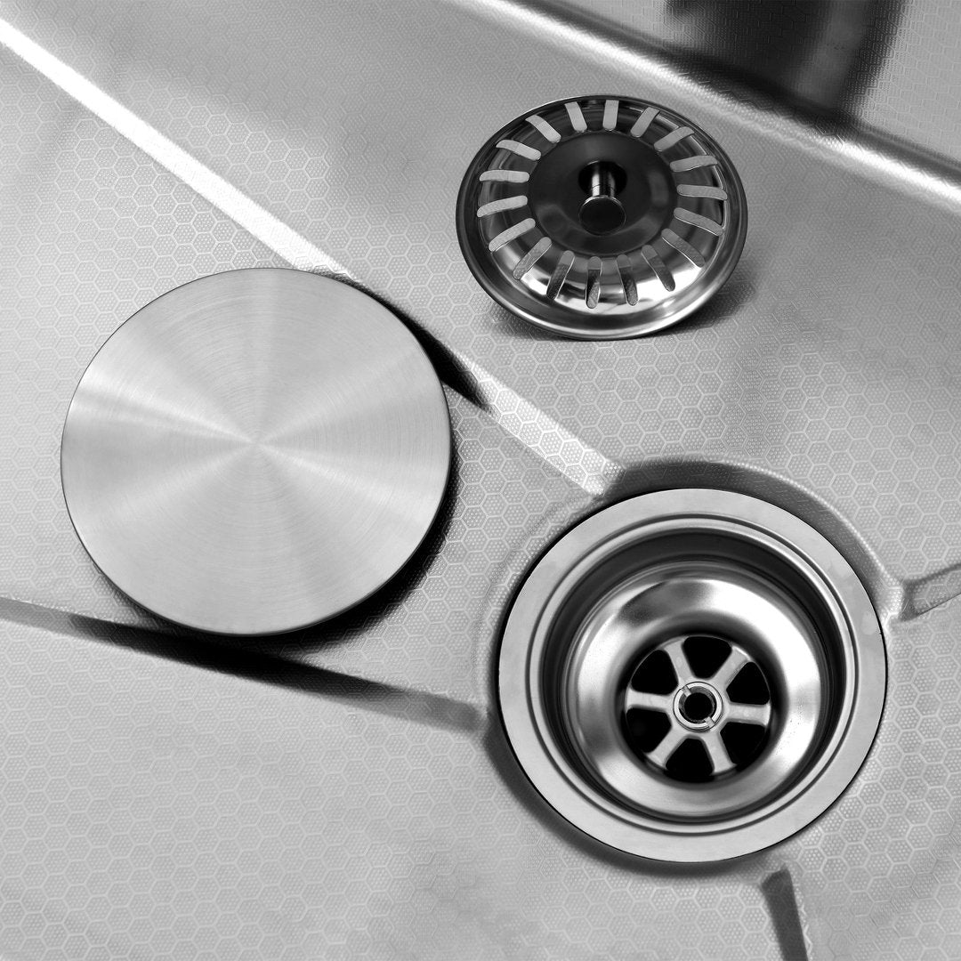 30″×18″ Stainless Steel Single Bowl Kitchen Sink, Brushed Waterfall Workstation with Flying-Rain Faucet, Sprayhead, Cup Washer, 1 Pack, SS-BR06-301808