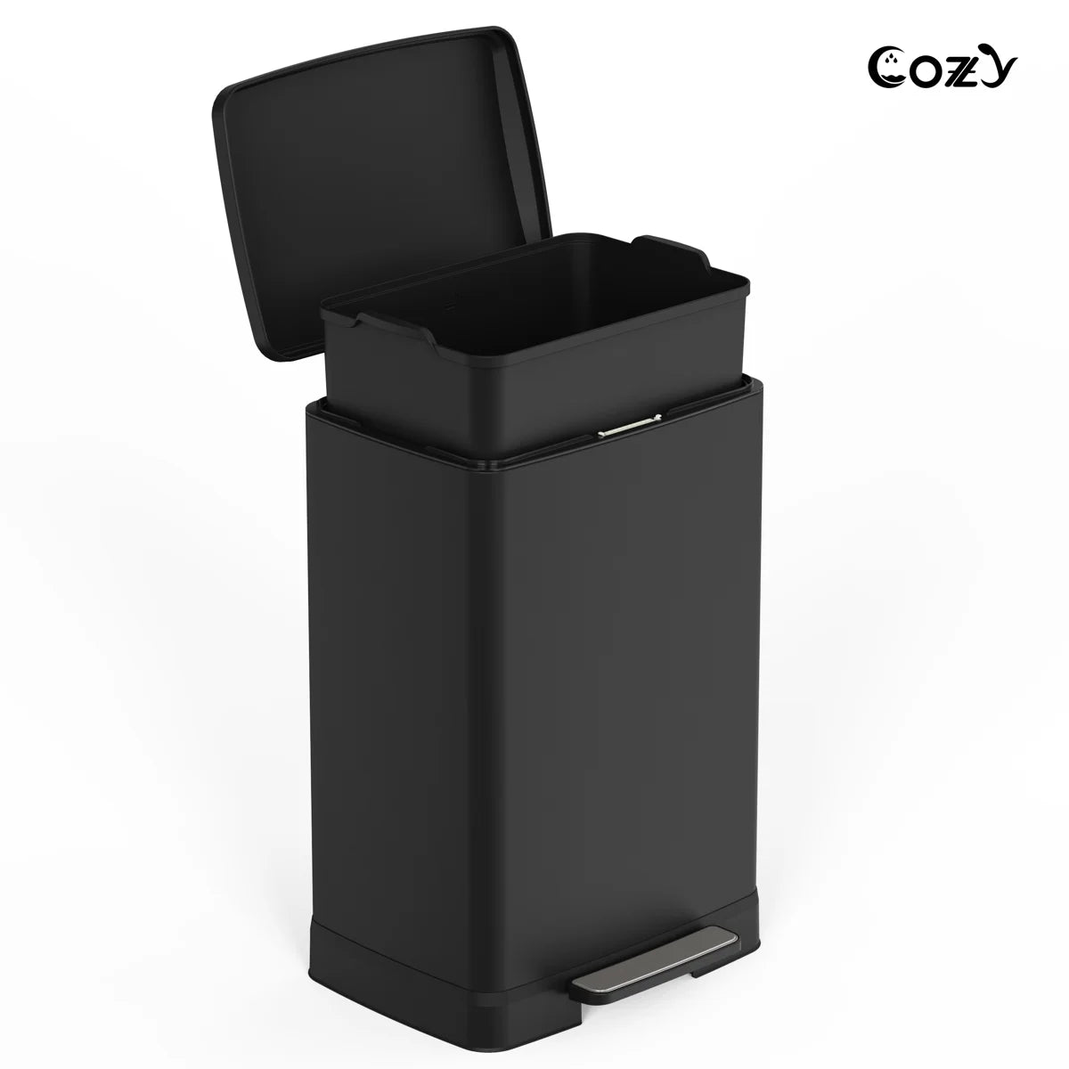 17.2 Gallon Stainless Steel Step Trash Can with Soft-Close Lid