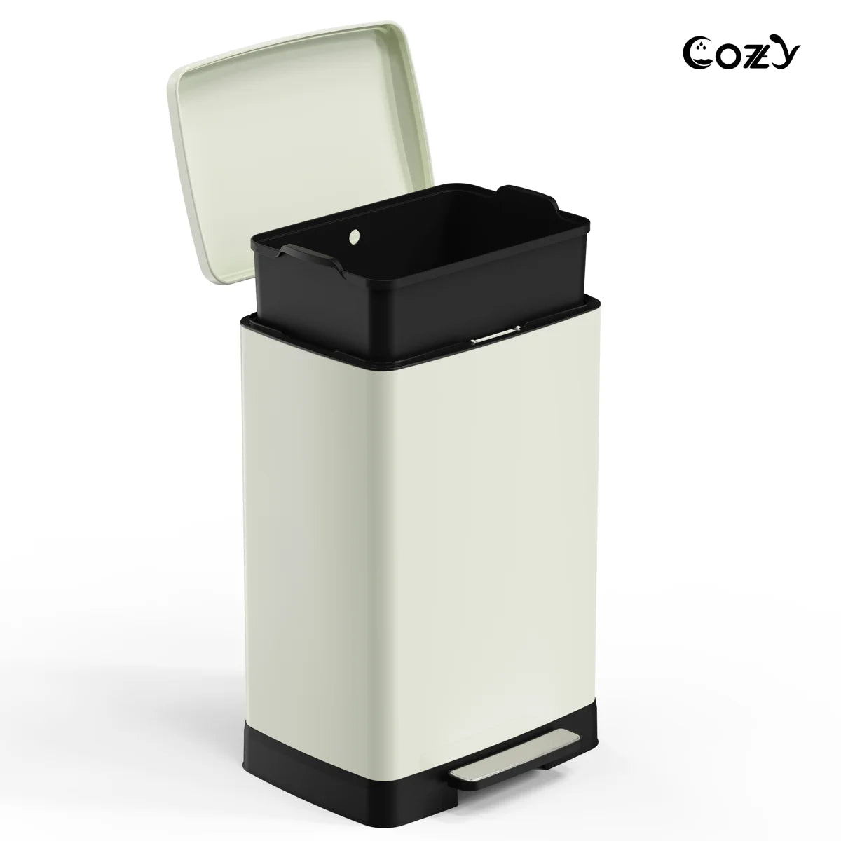 17.2 Gallon Stainless Steel Step Trash Can with Soft-Close Lid