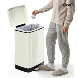 17.2 Gallon Stainless Steel Step Trash Can with Soft-Close Lid
