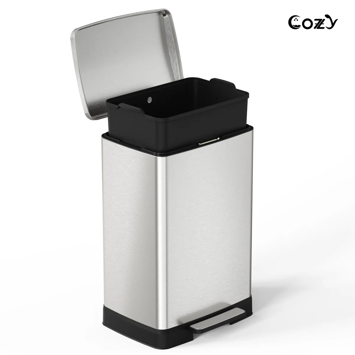 17.2 Gallon Stainless Steel Step Trash Can with Soft-Close Lid