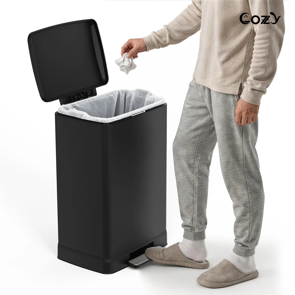 17.2 Gallon Stainless Steel Step Trash Can with Soft-Close Lid