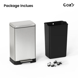 17.2 Gallon Stainless Steel Step Trash Can with Soft-Close Lid