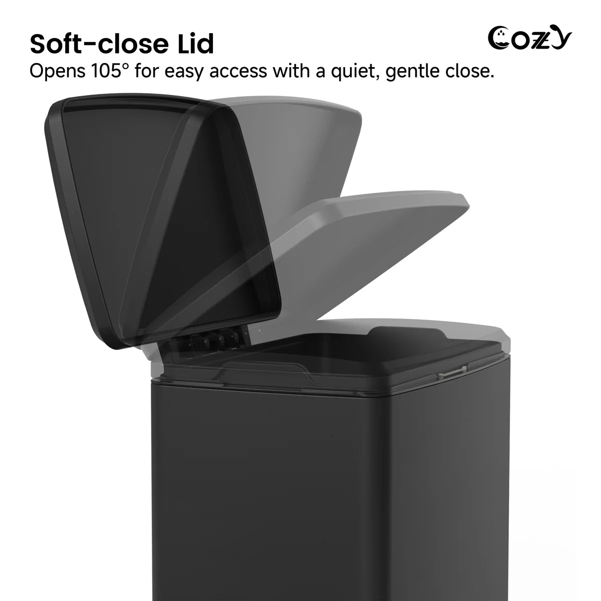 17.2 Gallon Stainless Steel Step Trash Can with Soft-Close Lid