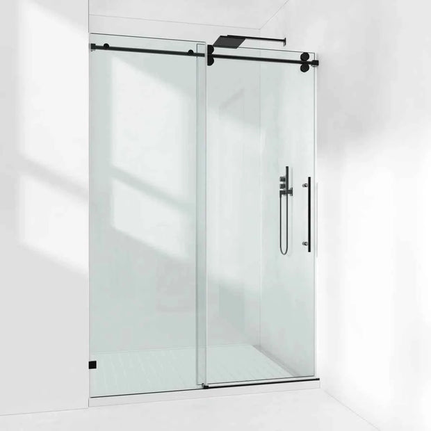 Cozy 50"-55"W x 76"H Frameless Single Sliding Shower Door, 3/8" Tempered Glass