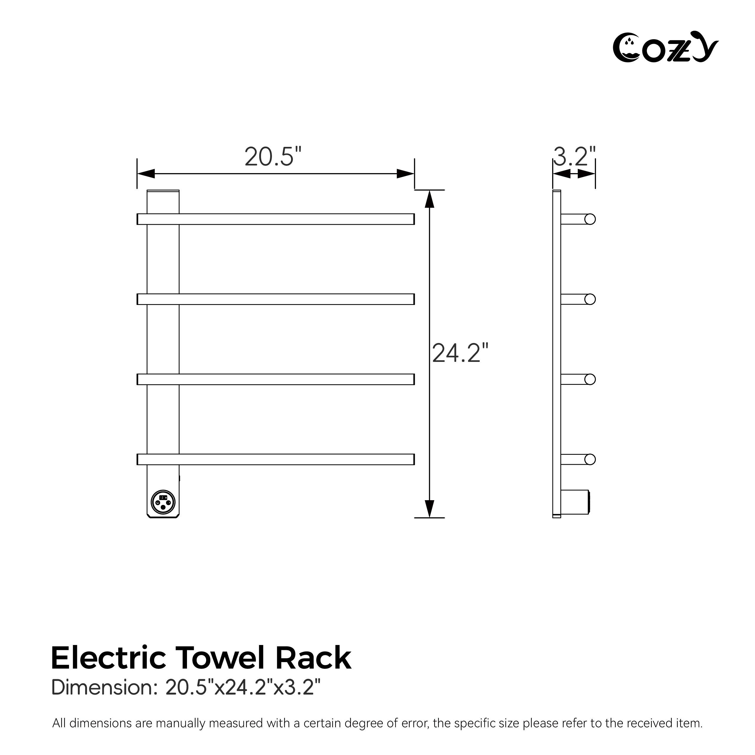 Cozy Electric Heated Towel Rack EB04-BG-242003