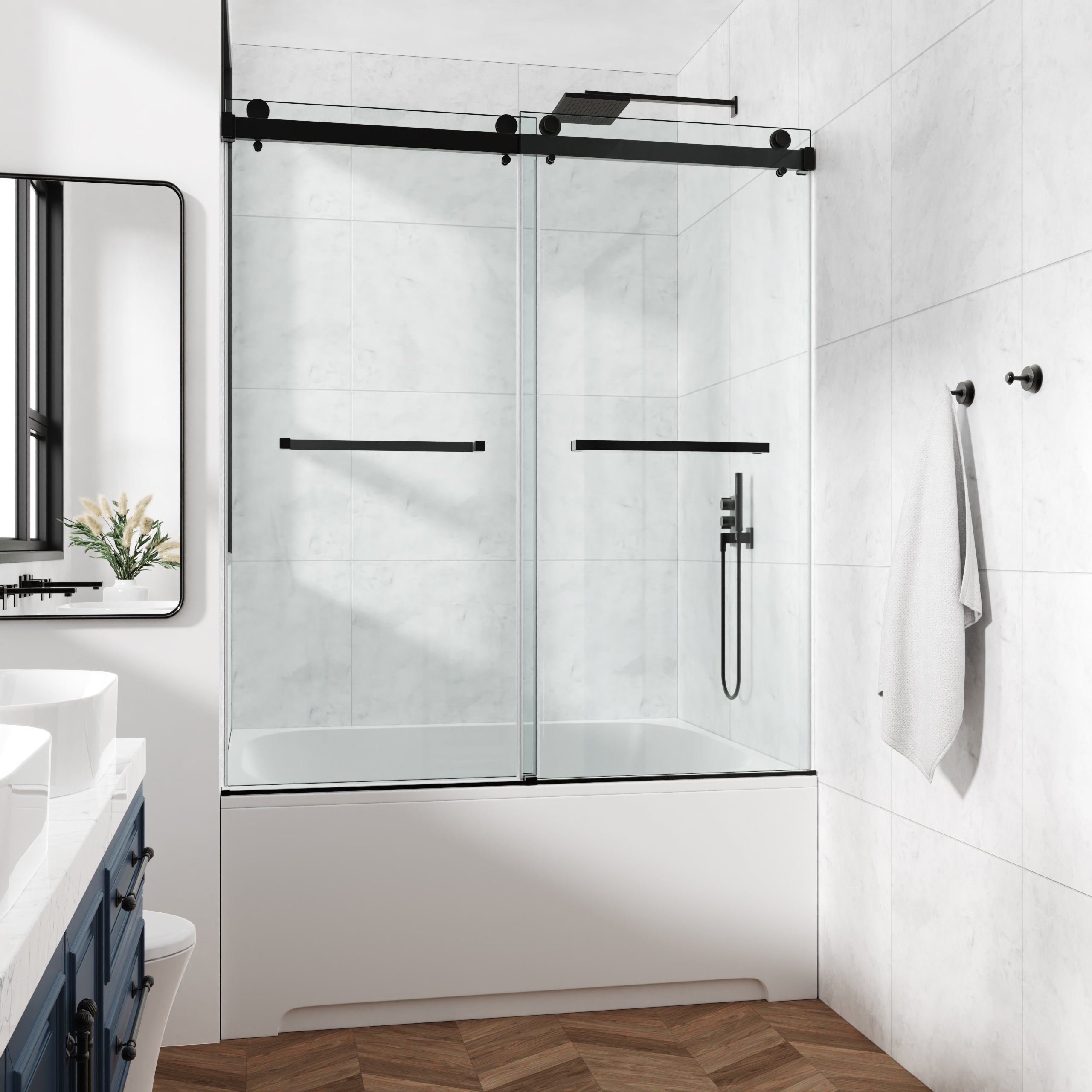 COZY Double Sliding Shower Door(Local Pickup Only)
