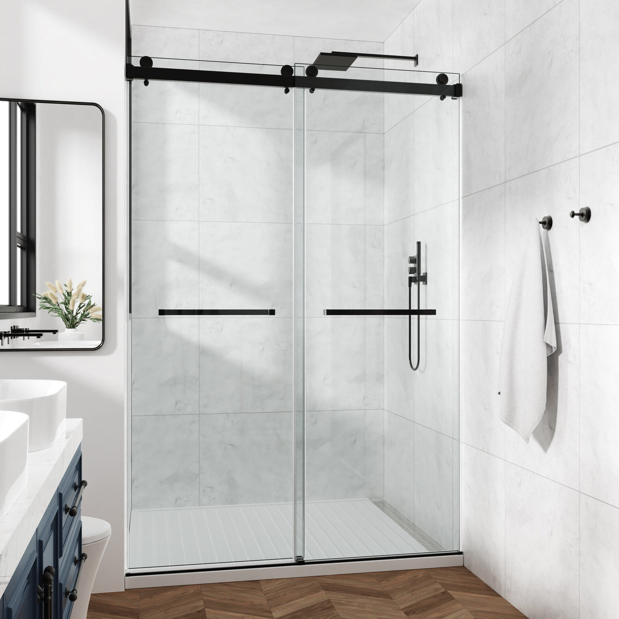 COZY Double Sliding Shower Door(Local Pickup Only)