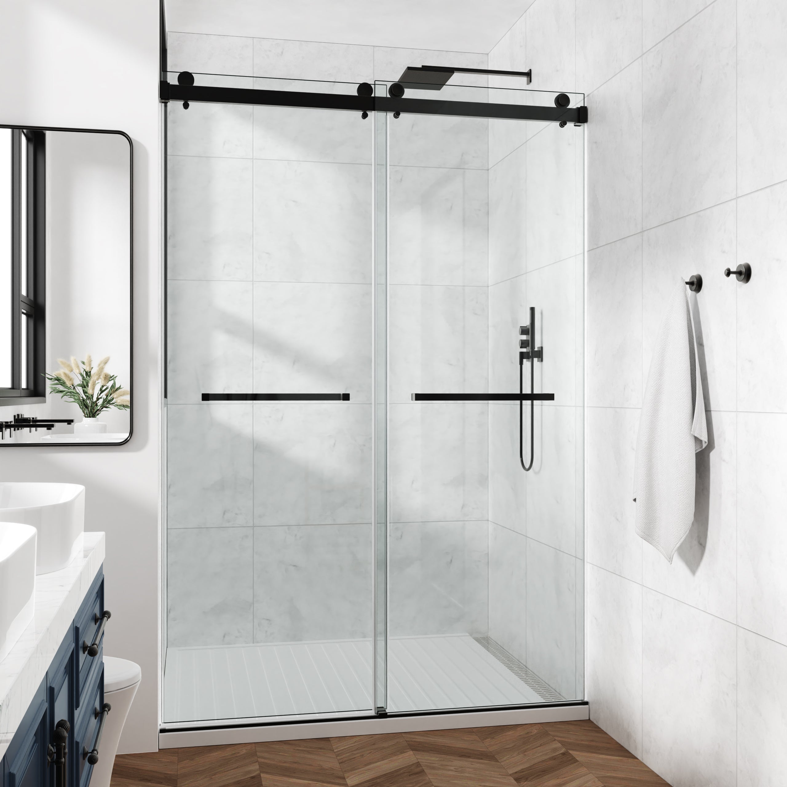 COZY Double Sliding Shower Door(Local Pickup Only)