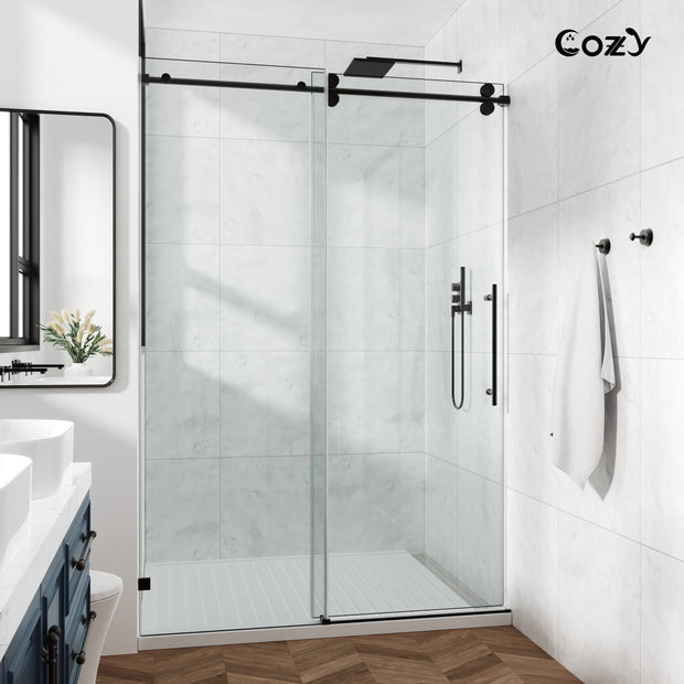 Cozy 48’‘/54"/60"/72'' x 76"Frameless Single Sliding Shower Tub Door  TP-GD10-BG-4876