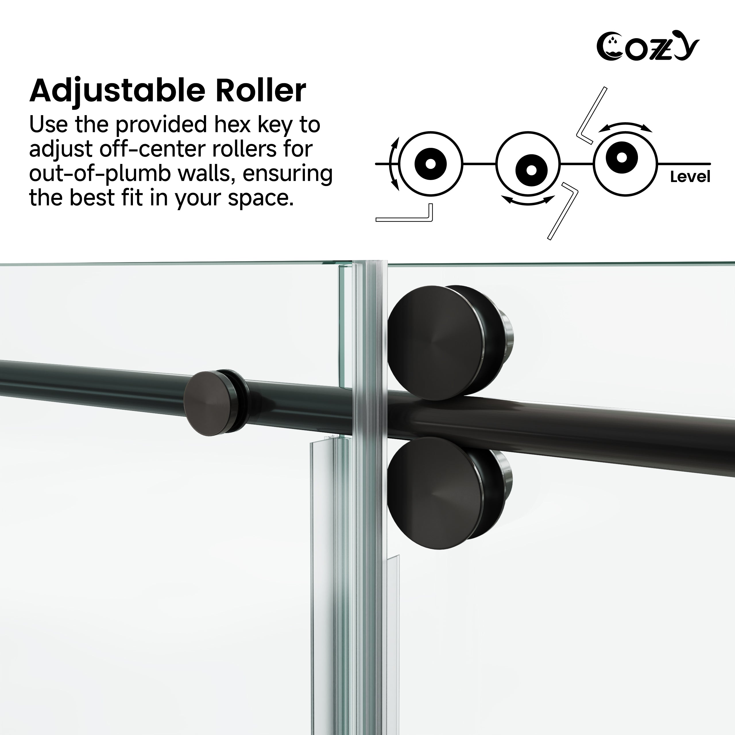 COZY Single Sliding Shower Door(Local Pickup Only)