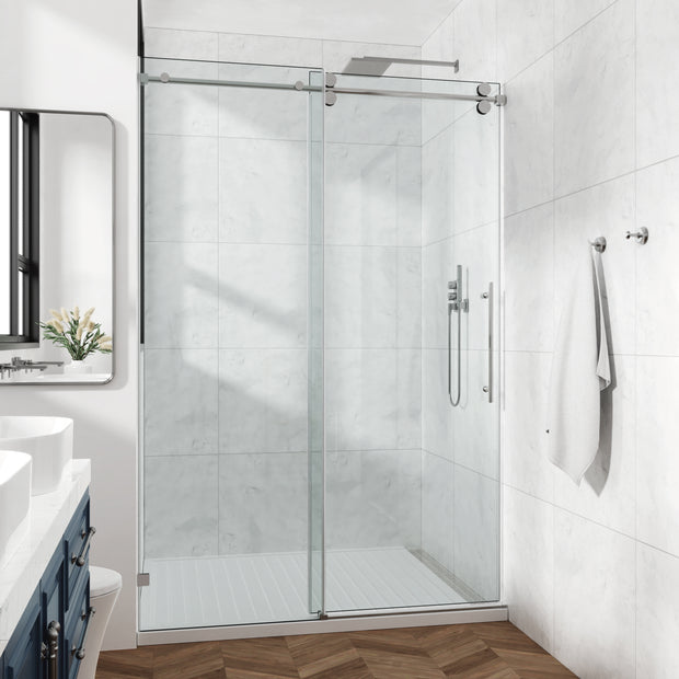 Cozy 48’‘/54"/60"/72'' x 76"Frameless Single Sliding Shower Tub Door  TP-GD10-BG-4876