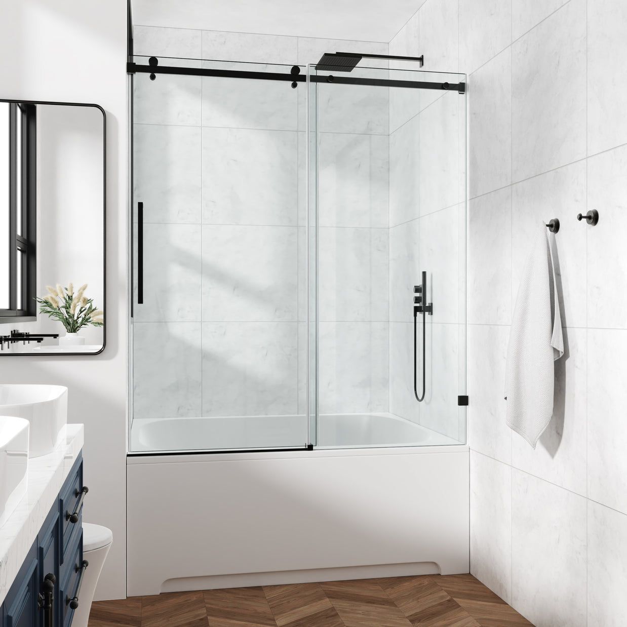 COZY Single sliding shower door(Local Pickup Only)