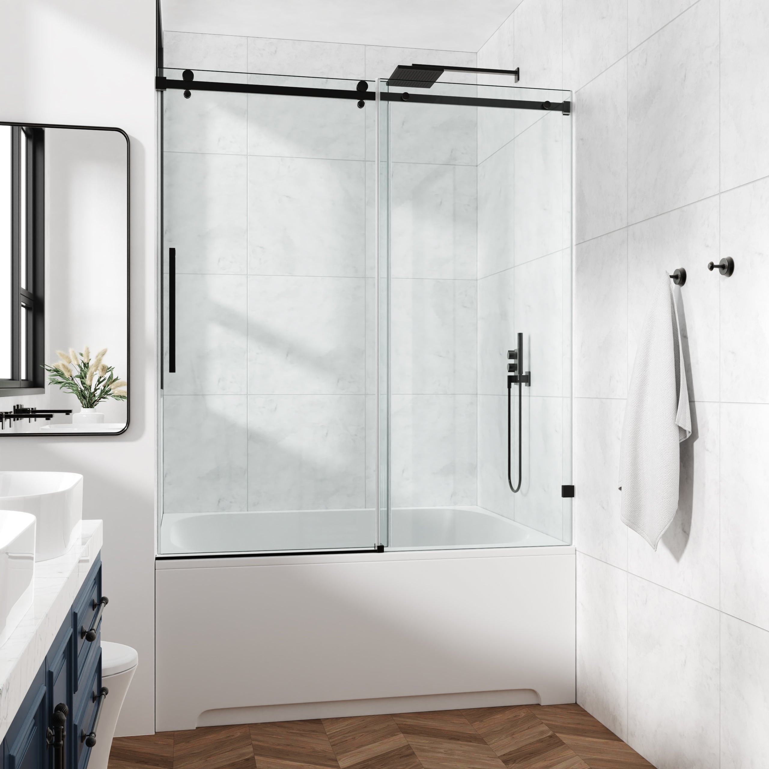COZY Single sliding shower door(Local Pickup Only)