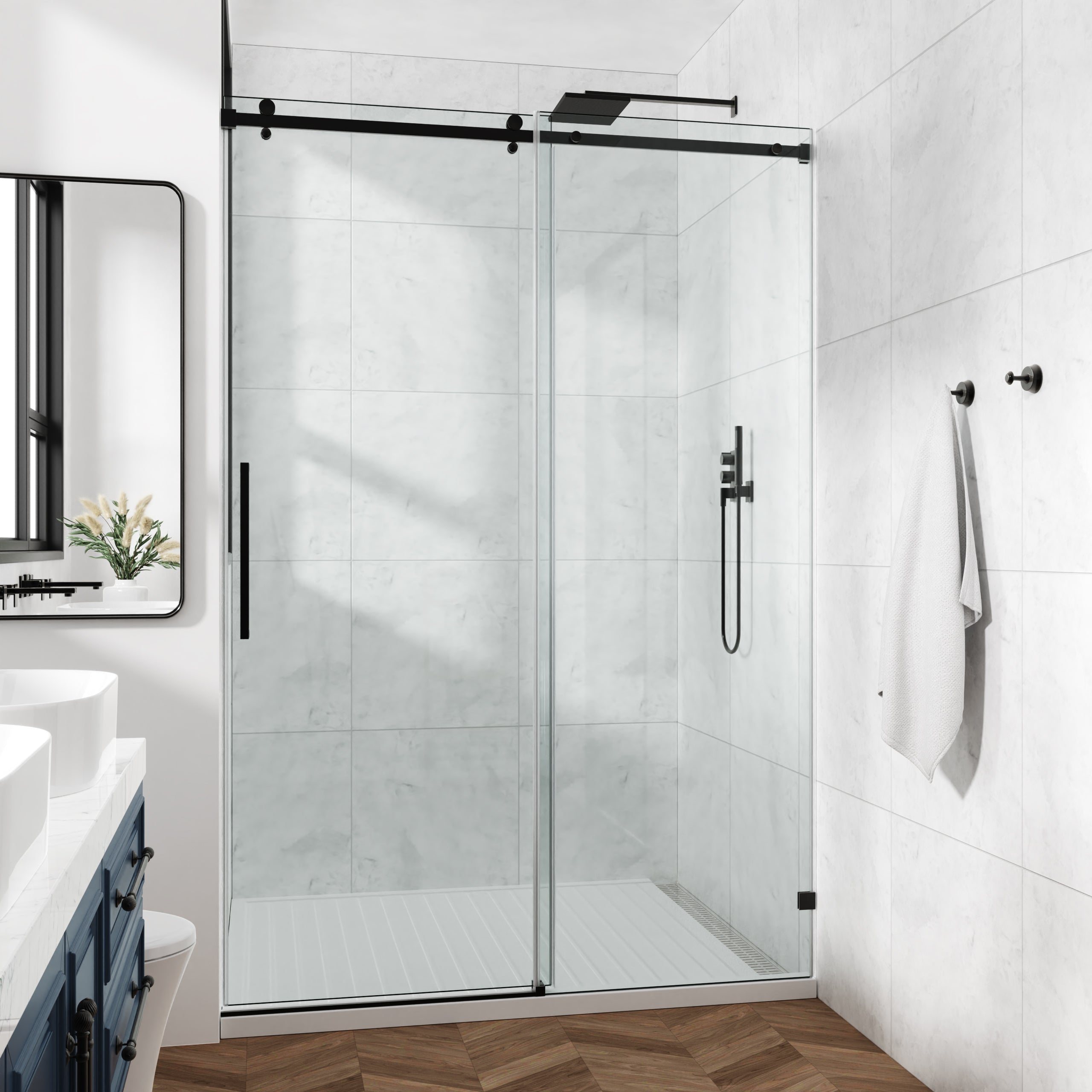COZY Single sliding shower door(Local Pickup Only)