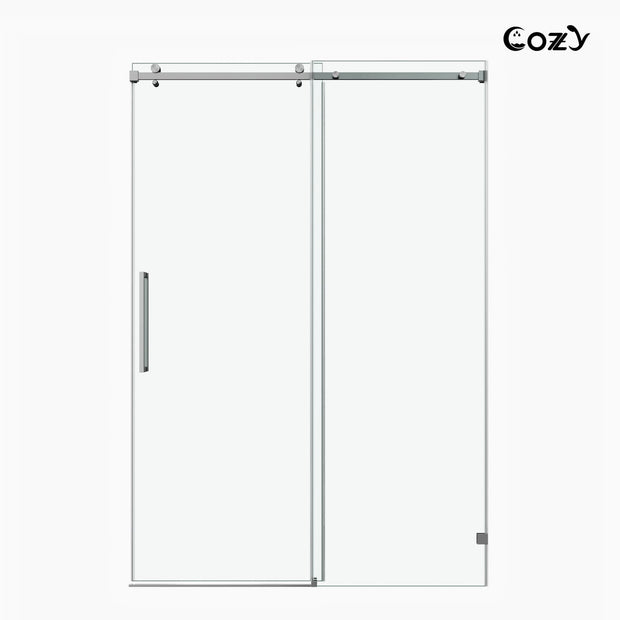 Cozy 56"-61"W x 72"H Frameless Single Sliding Shower Door, 3/8" Tempered Glass