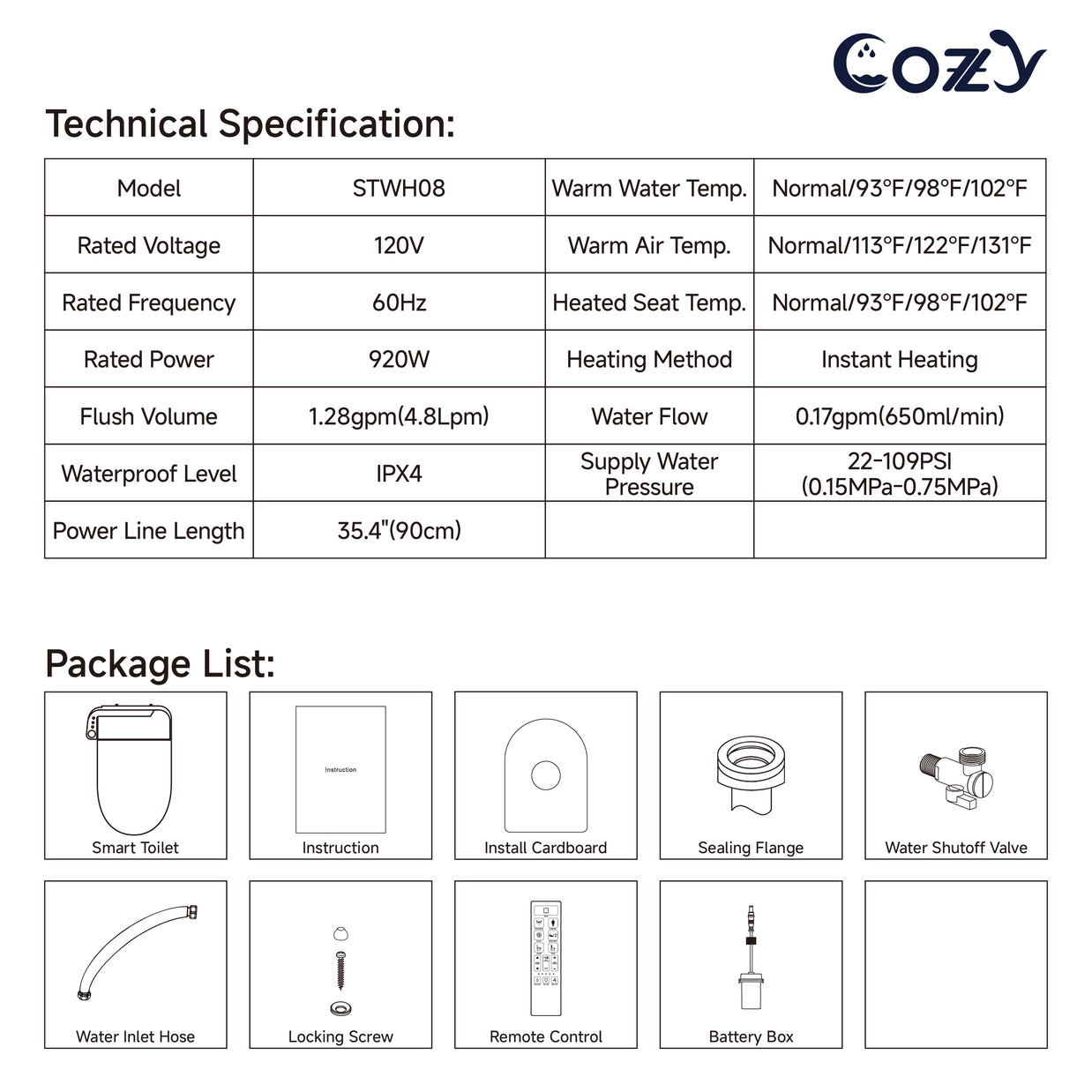 COZY Smart Toilet(Local Pickup Only)