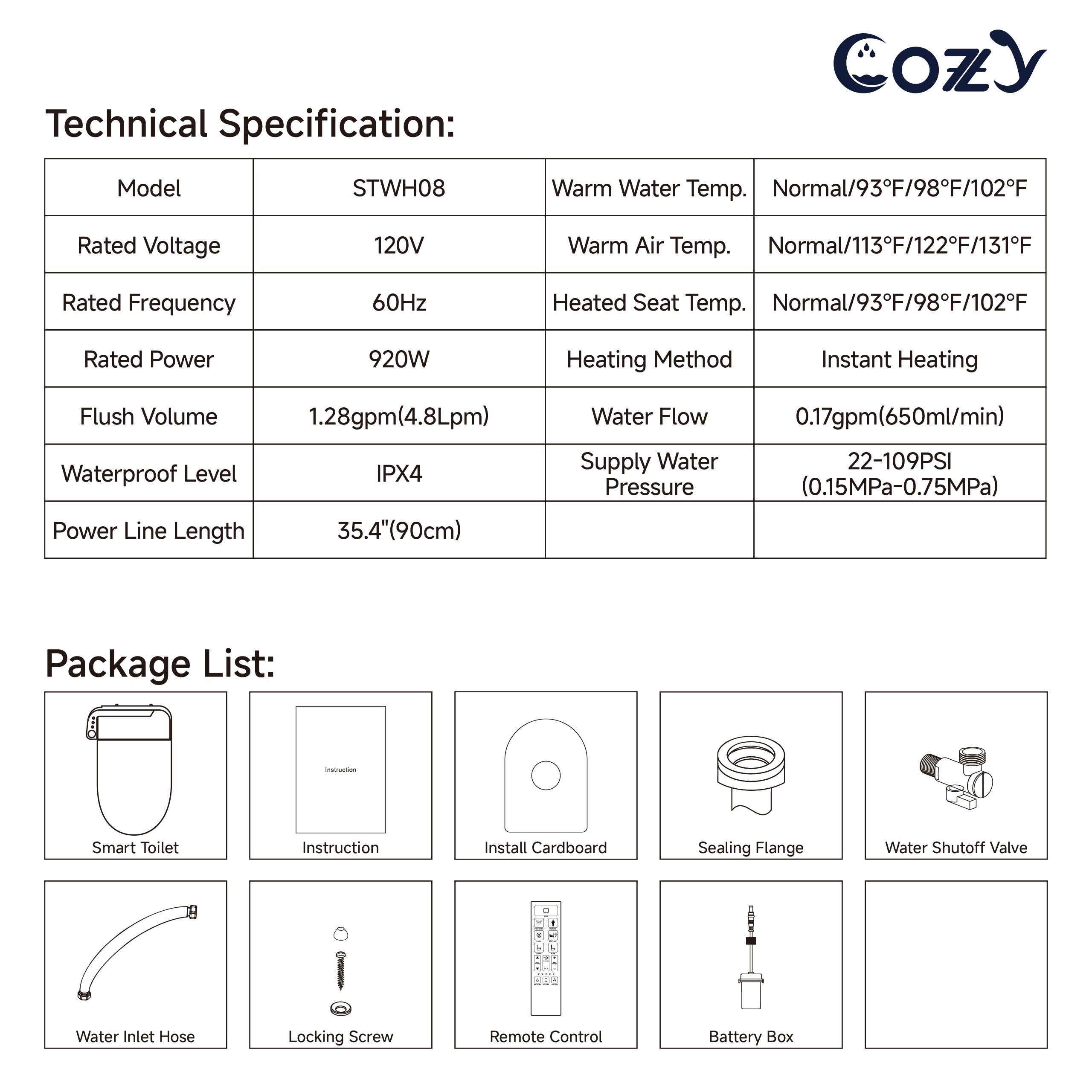 COZY Smart Toilet(Local Pickup Only)