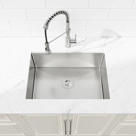 Cozy 27-inch brushed nickel undermount single bowl handmade kitchen sink