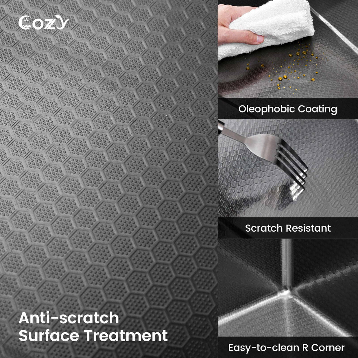 Cozy sink anti-scratch surface