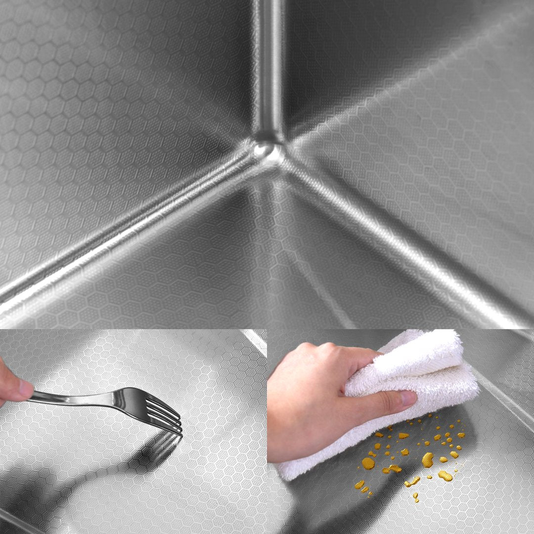 30″×18″ Stainless Steel Single Bowl Kitchen Sink, Brushed Waterfall Workstation with Flying-Rain Faucet, Sprayhead, Cup Washer, 1 Pack, SS-BR06-301808