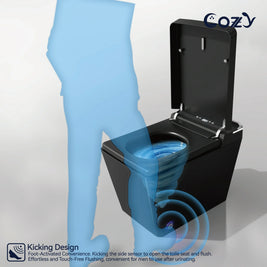 COZY Square Smart Toilet | Foot Sensor, Auto Flush, Tankless & Instant Heat | STBL06-1