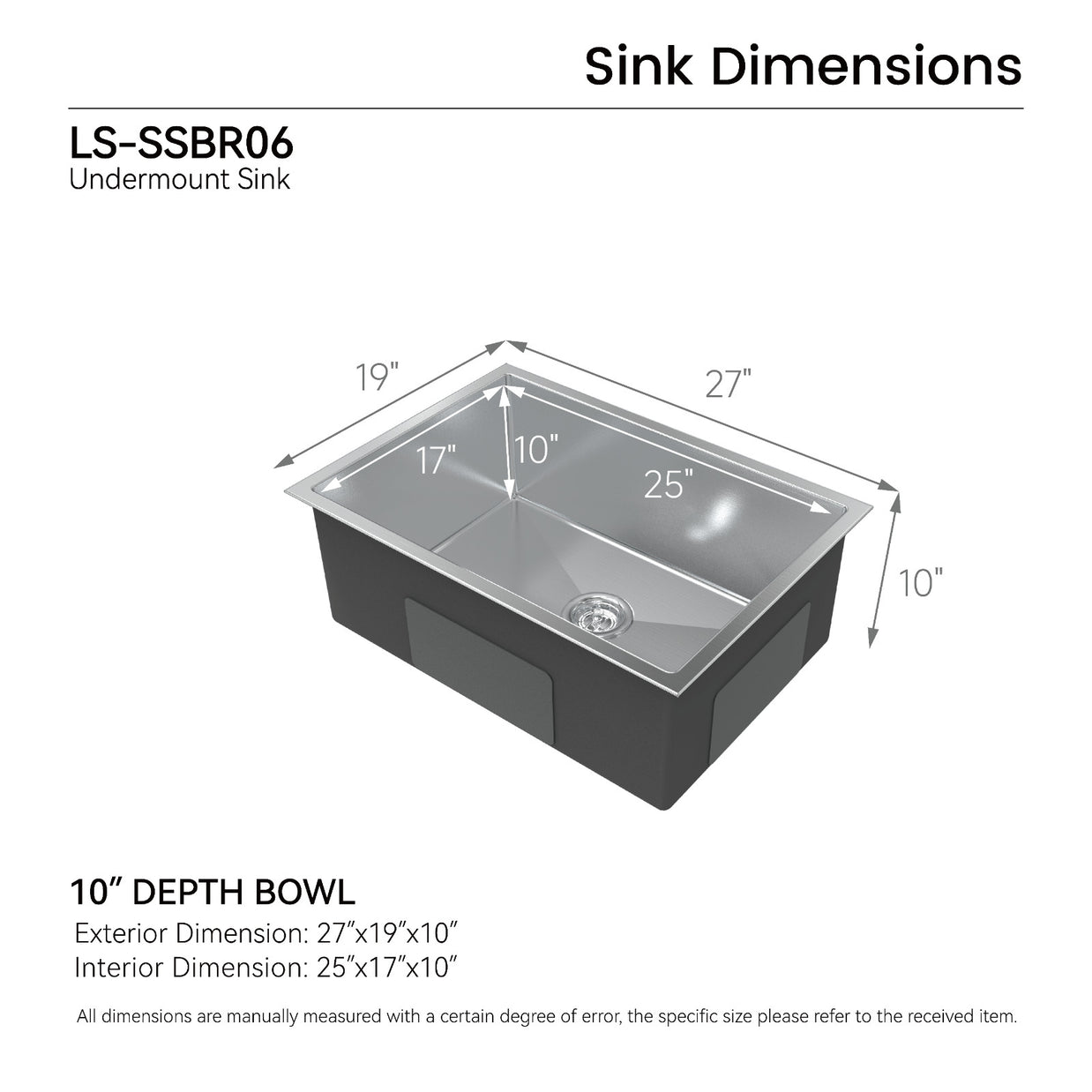 COZY Stainless Steel Kitchen Sink, 27