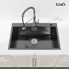 Cozy n Bath 30x19 inch overmount kitchen sink with accessors and drain