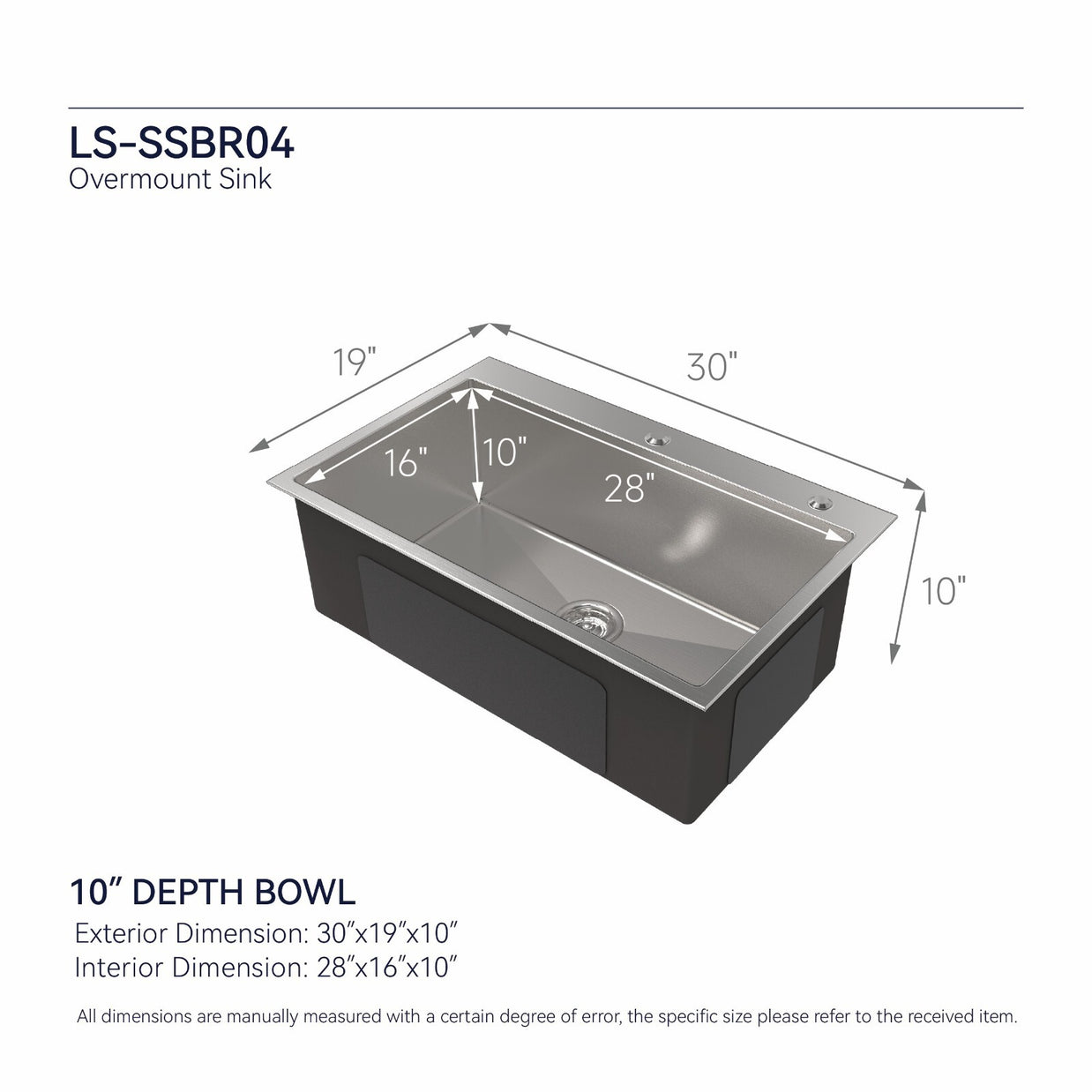 COZY Stainless Steel Kitchen Sink, 30