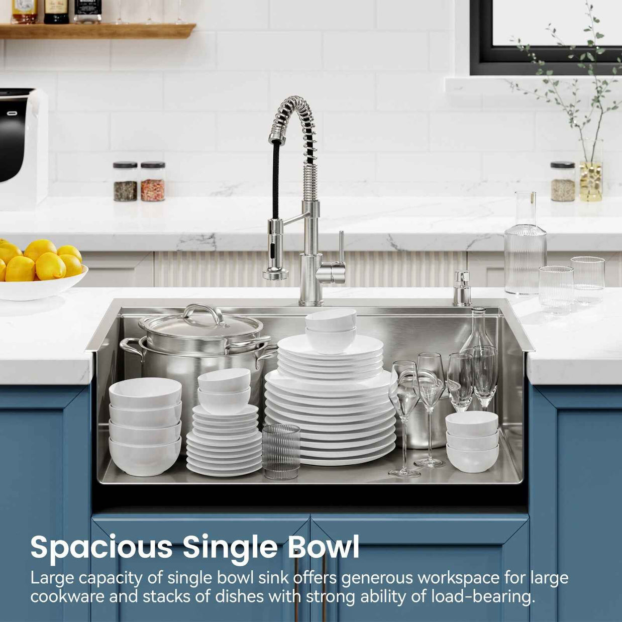 Cozy n Bath 33x22 inch overmount kitchen sink with accessors and drain,SS-BR01D-332208
