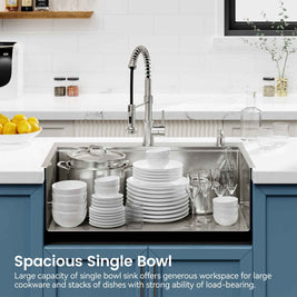 Cozy n Bath 33x22 inch overmount kitchen sink with accessors and drain,SS-BR01D-332208