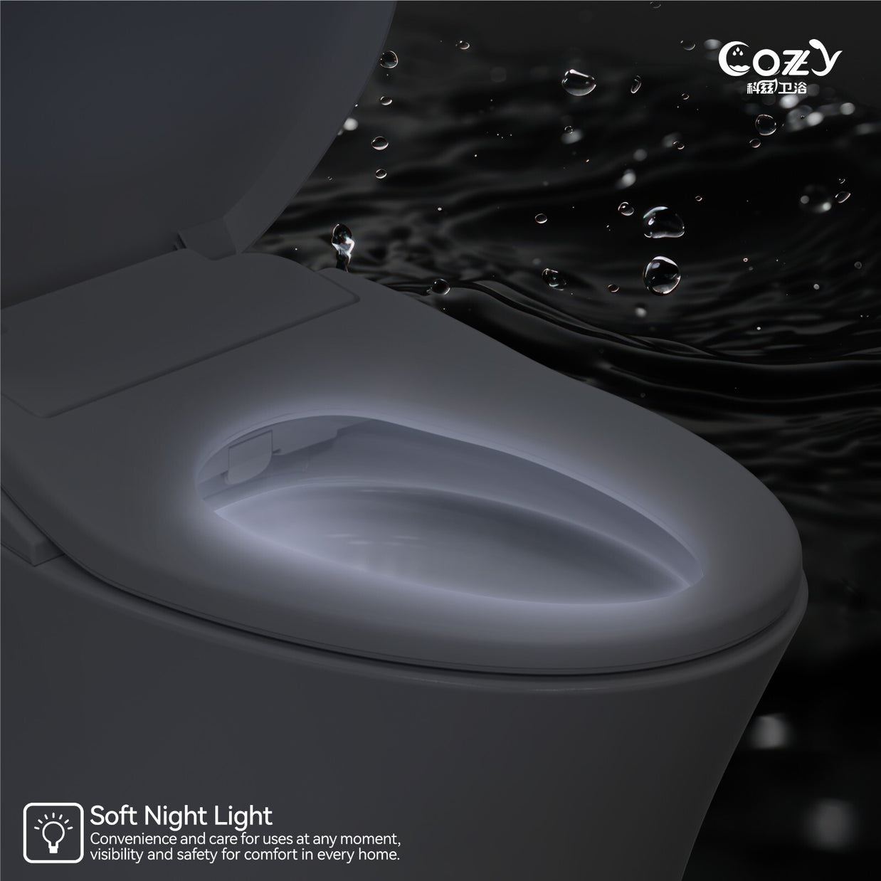 COZY Smart Bidet, Built-In Occupancy Sensor SBWHO4