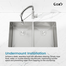 COZY Stainless Steel Kitchen Sink, 33
