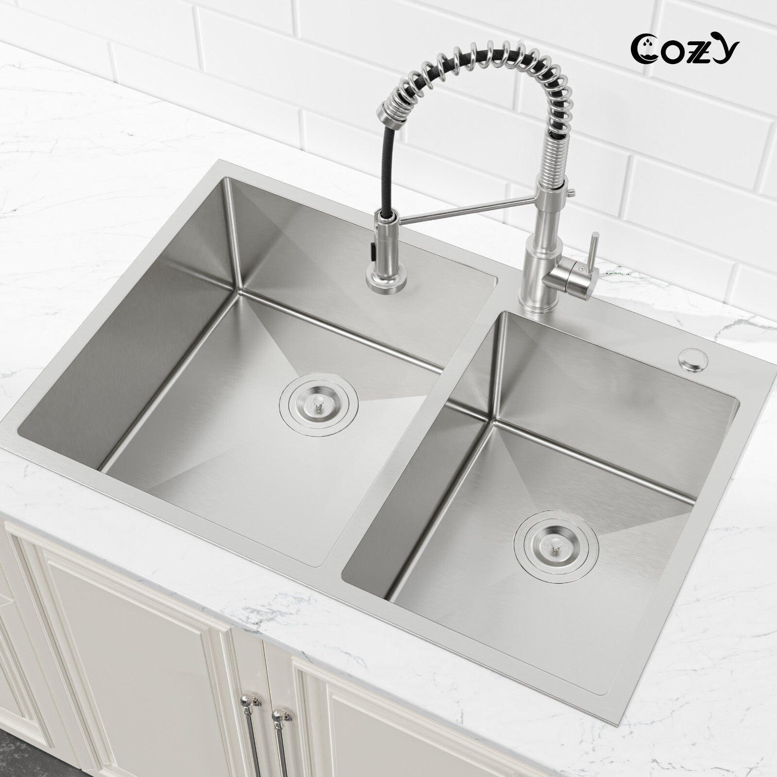 COZY Stainless Steel Kitchen Sink, 33