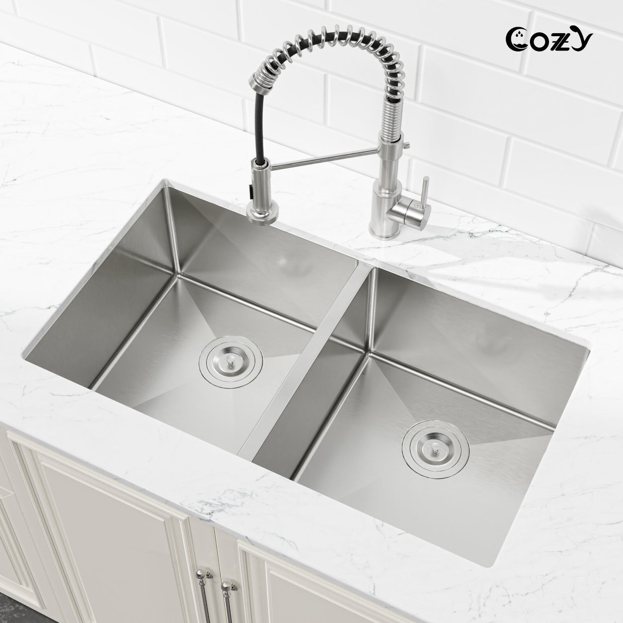 COZY Stainless Steel Kitchen Sink, 33
