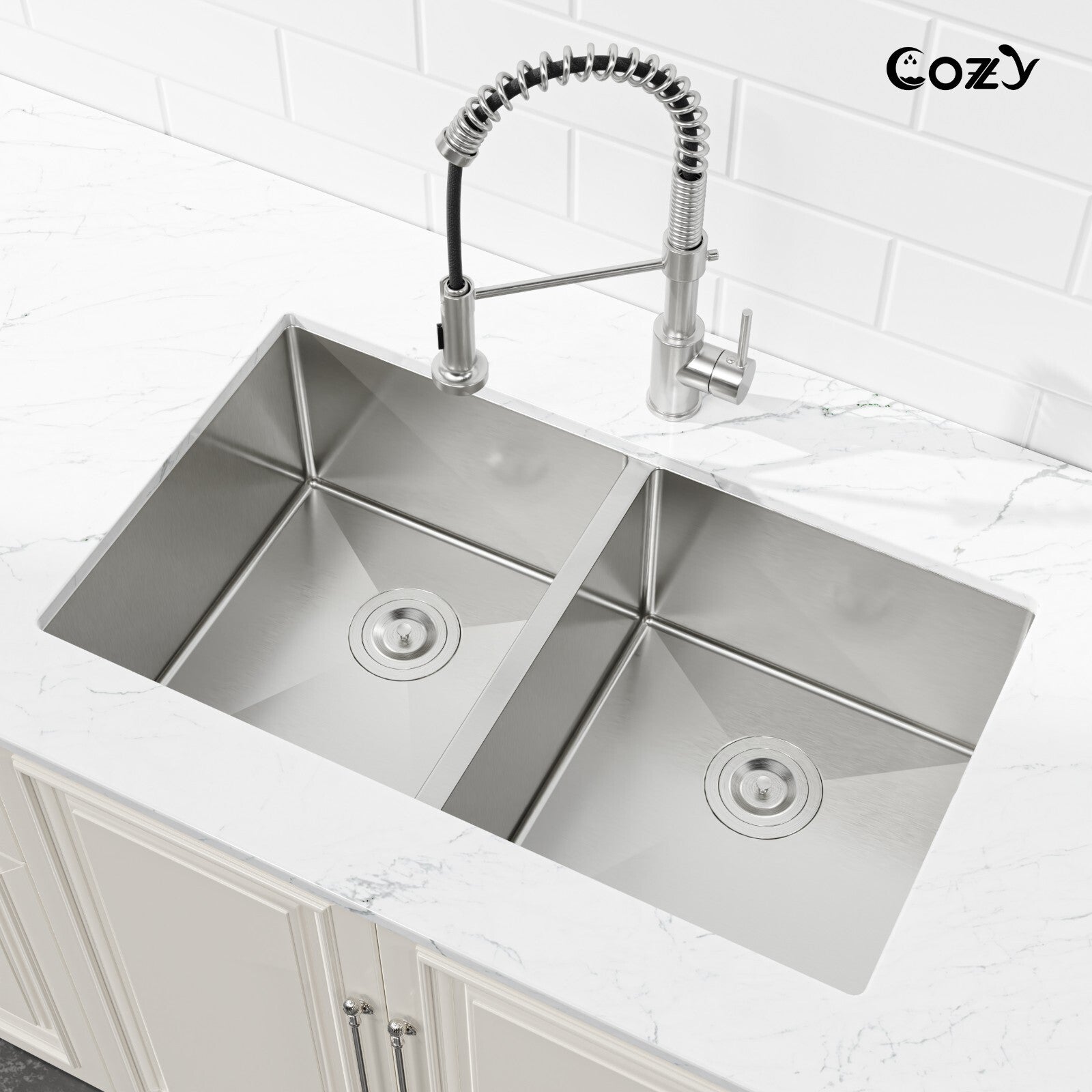 COZY Stainless Steel Kitchen Sink, 33