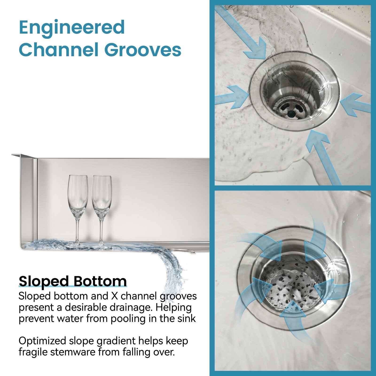 Cozy n Bath 33x22 inch overmount kitchen sink with accessors and drain,SS-BR01D-332208