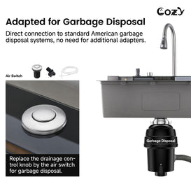 Cozy Garbage Disposal and Air Switch for SSBL06 Worksation 29.5'' Waterfall Sink