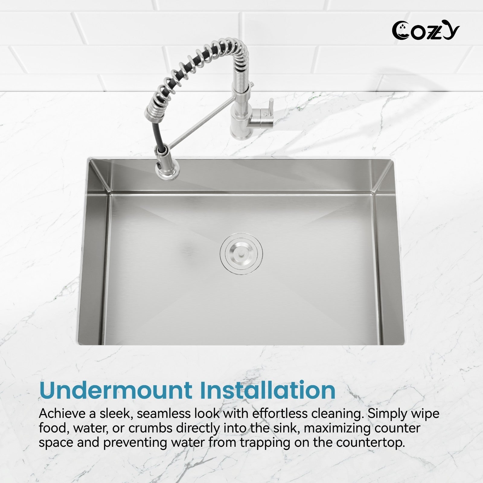 COZY Stainless Steel Kitchen Sink, 30
