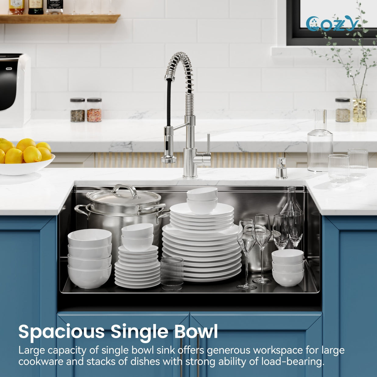 Cozy undermount stainless steel black sink 33x19x8 inch with accessory